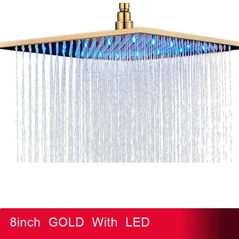 MYQualife LED Rainfall Shower Head With Integrated Lighting