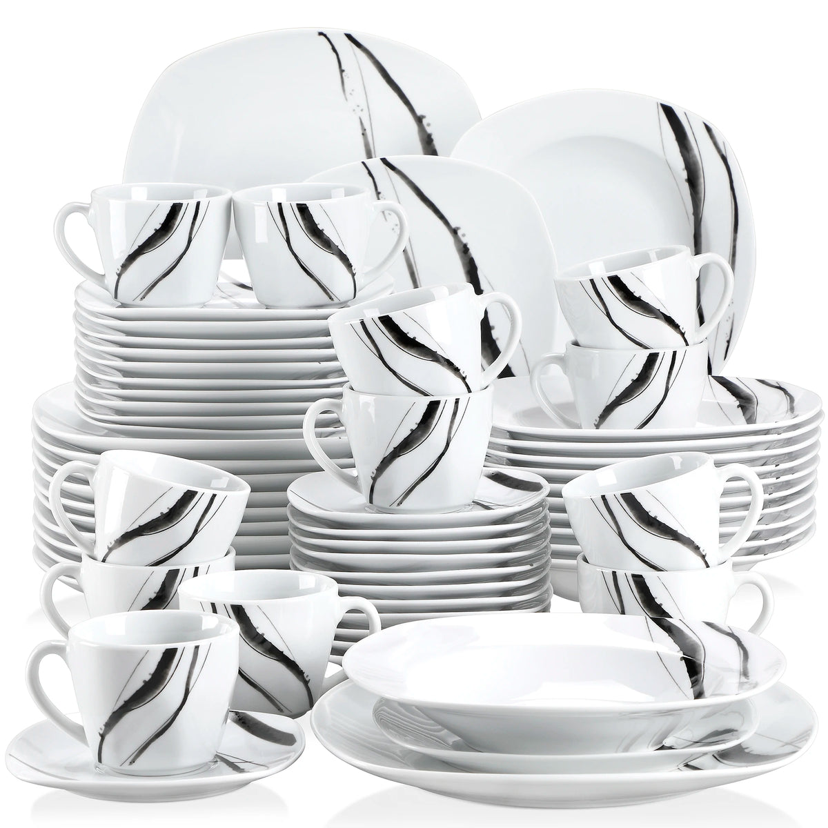 MALACASA Teresa Porcelain Dinnerware Set With Cups And Plates