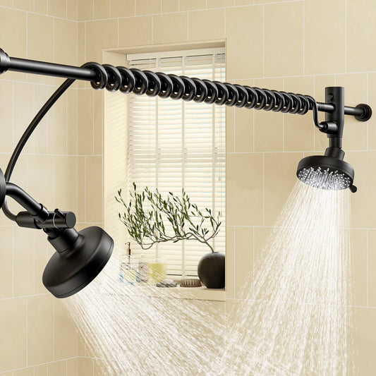 Adjustable Dual Shower Head for Couples with High Pressure Spray