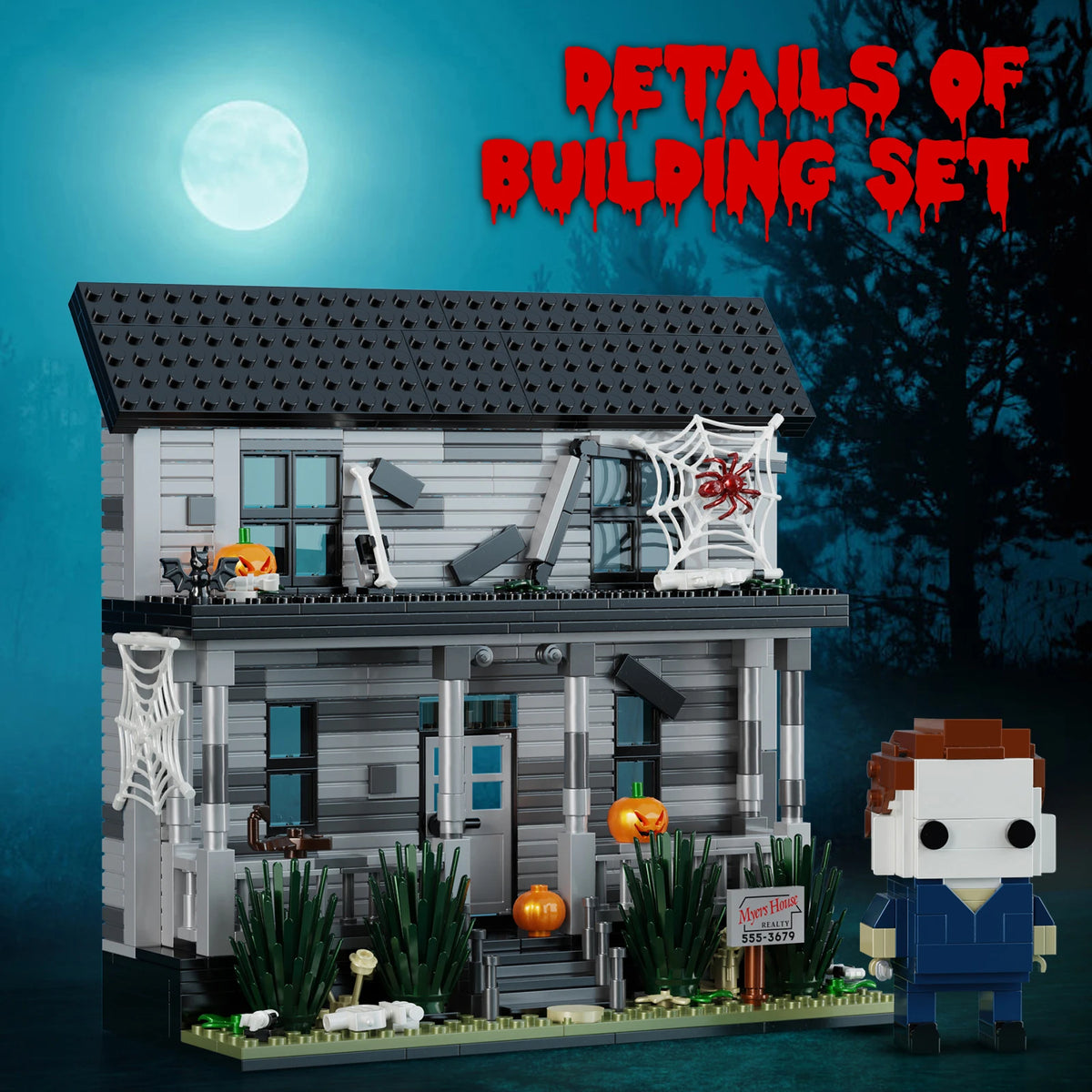 Horror Movie House Building Blocks Architecture Display Ornament