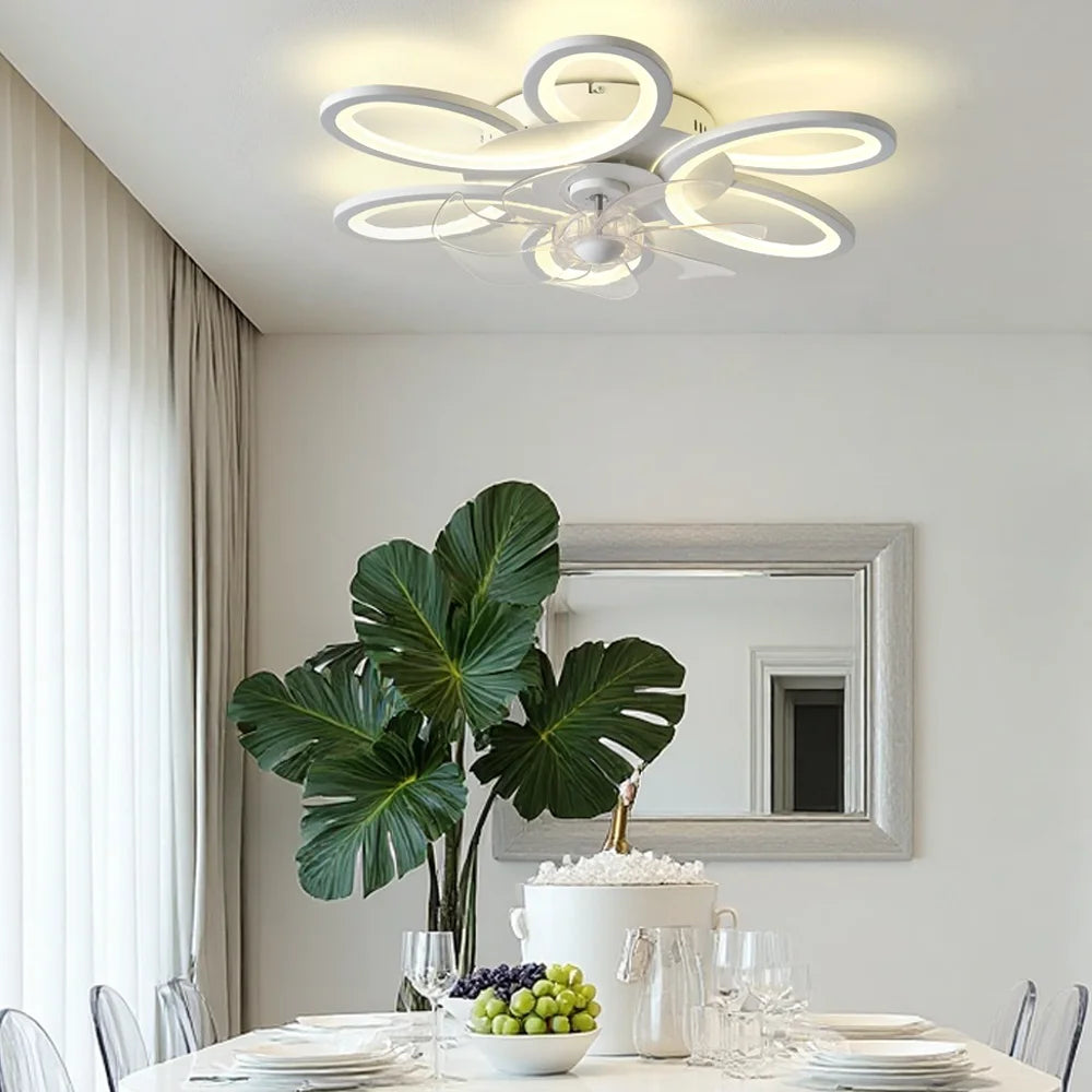 Dimmable Ceiling Fan Light With Reversible Motor And Remote Control