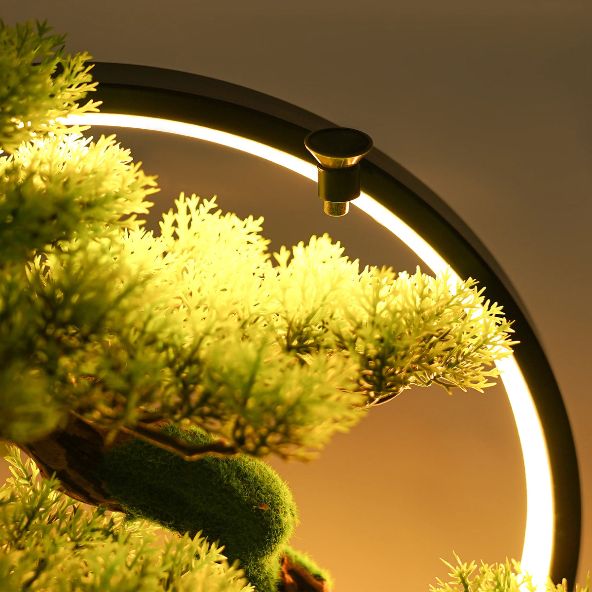 LED Artificial Bonsai Lamp With Ceramic Iron Pine Tabletop Decor
