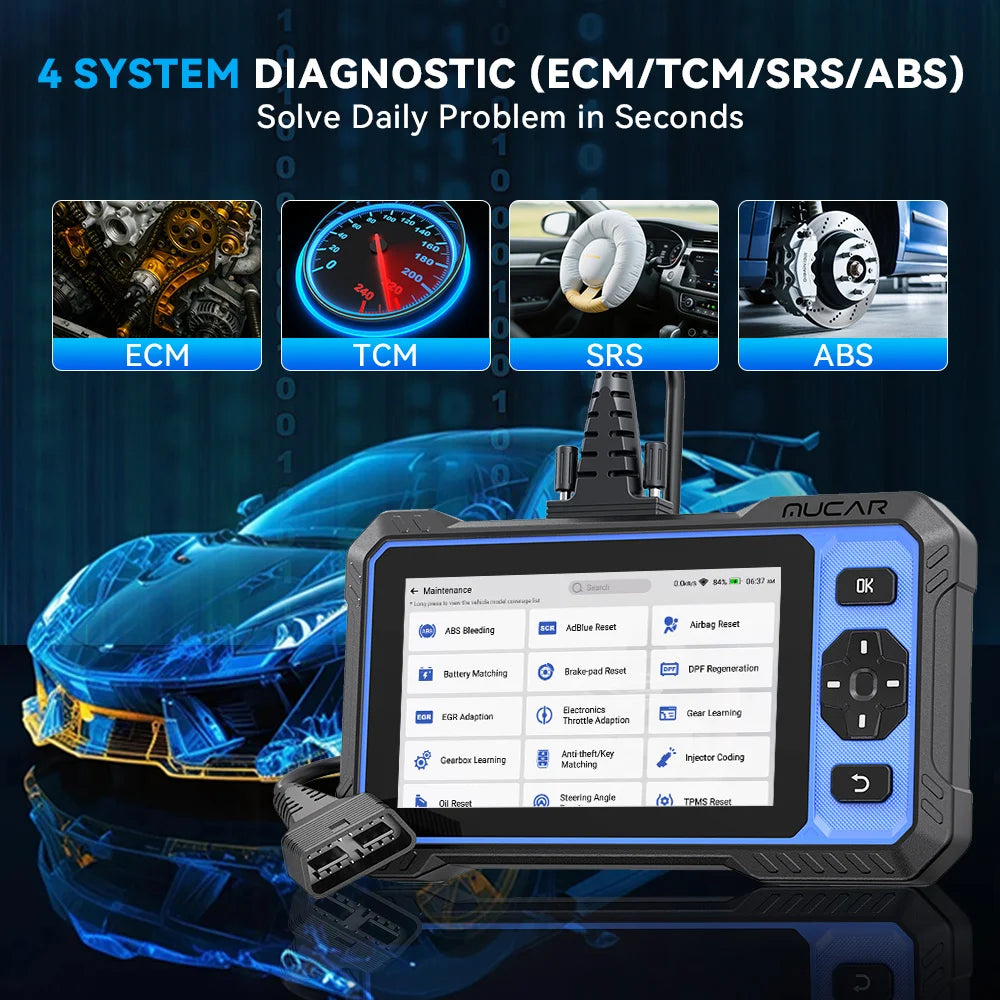 MUCAR AI OBD2 Scanner With Bidirectional Diagnostic And Reset Tools