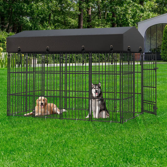 Heavy Duty Metal Dog Kennel With Roof Outdoor Playpen