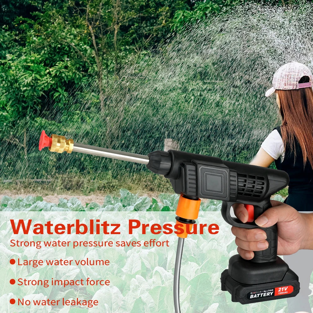 Cordless High Pressure Car Washer With Foam Cannon And Hose