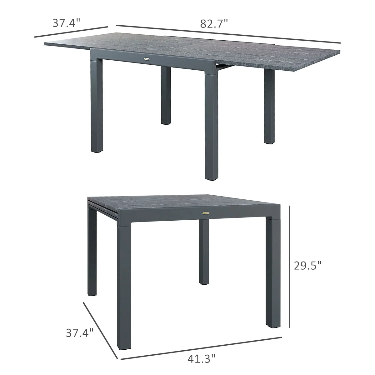 Outsunny Extendable Aluminum Outdoor Dining Table for Patio Gatherings