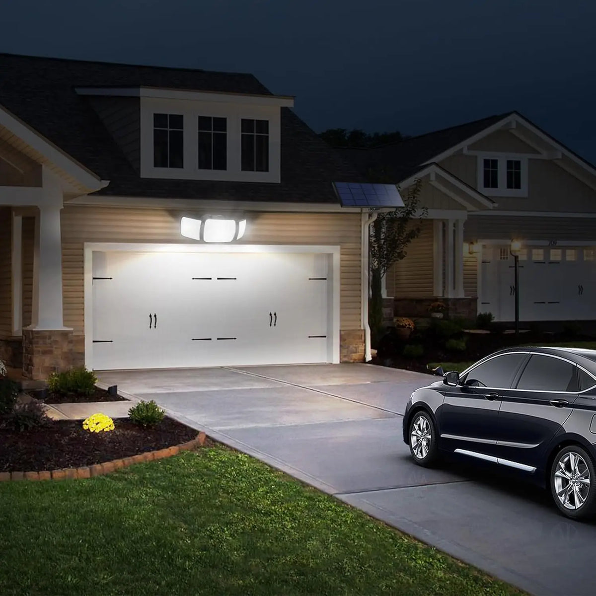 Intelamp Outdoor Solar LED Wall Light With Motion Sensors