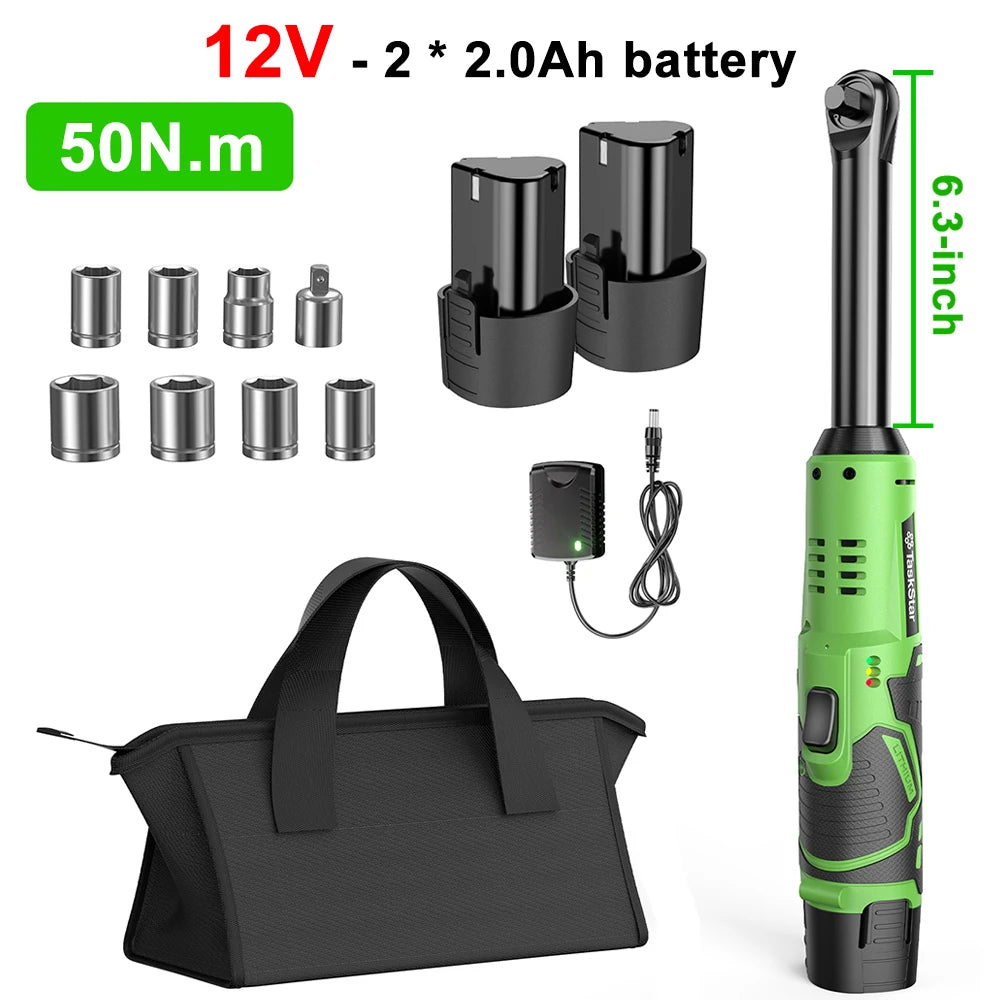TaskStar Cordless Electric Ratchet Wrench for Automotive and DIY Repair
