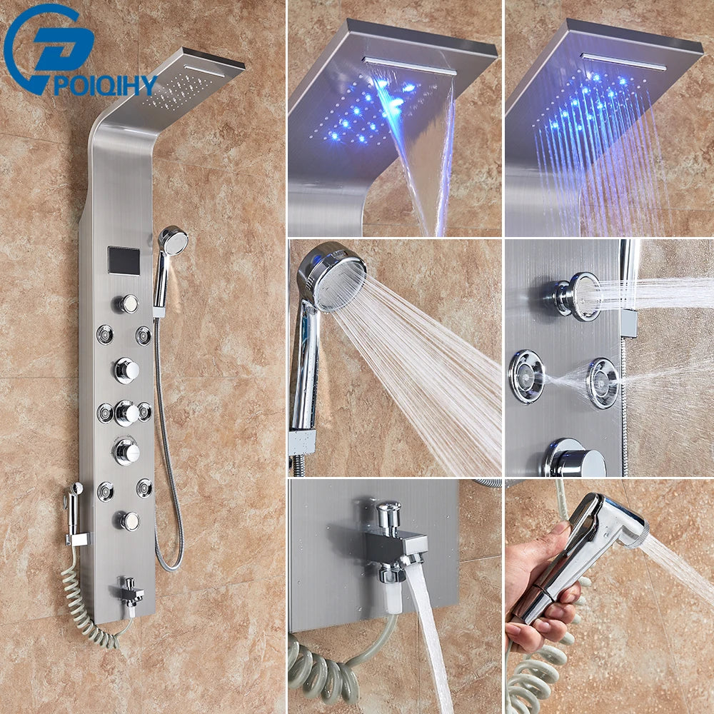 Poiqihy Bathroom Shower System With Mixer Faucet And Handshower