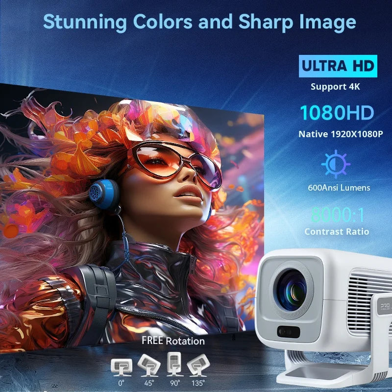 DITONG X3Plus Smart Portable Home Theater Projector With WiFi