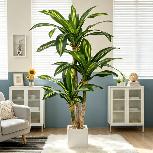 Olitree Artificial Dracaena Tree Faux Tropical Floor Plant Decor