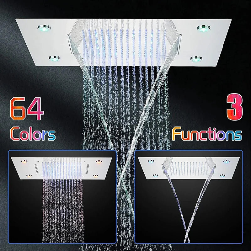Wanmivezlo LED Rainfall Shower Head With Remote Control