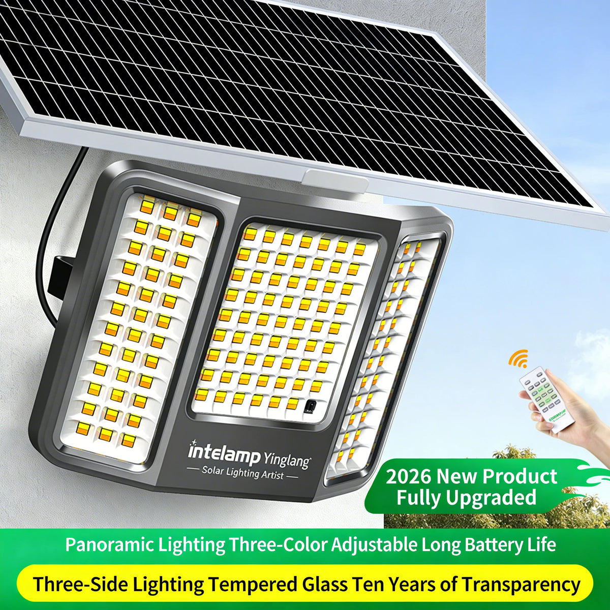Intelamp Solar Outdoor Lights With Three Lighting Modes For Gardens