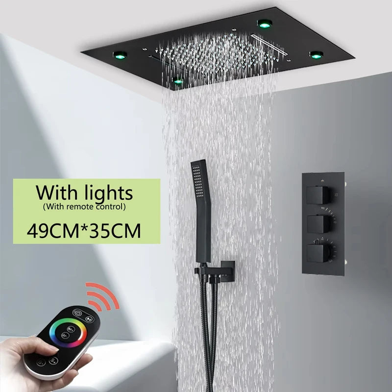 Wanmivezlo LED Rainfall Shower Head With Remote Control