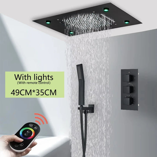Wanmivezlo LED Rainfall Shower Head With Remote Control