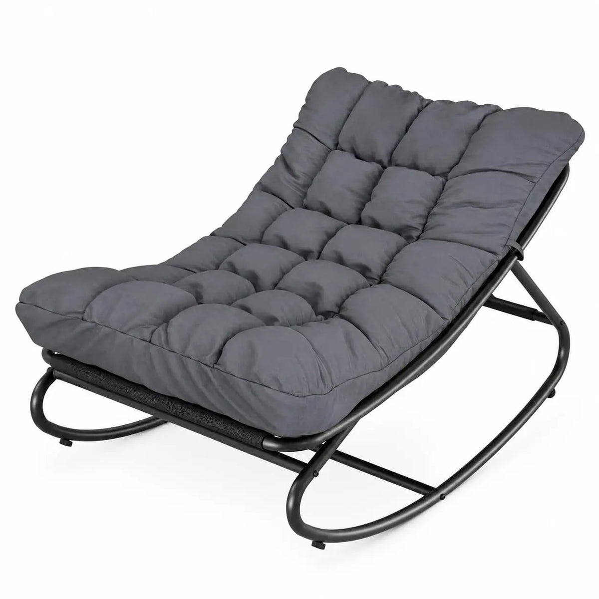 HiMISS Outdoor Metal Rocking Chair With Waterproof Cushion
