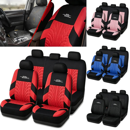 AUTOYOUTH Embroidered Tire Track Universal Car Seat Covers