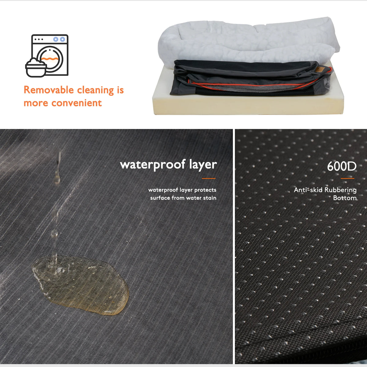 BINGOPAW Orthopedic Dog Bed With Soft Cotton Bolster And Cover