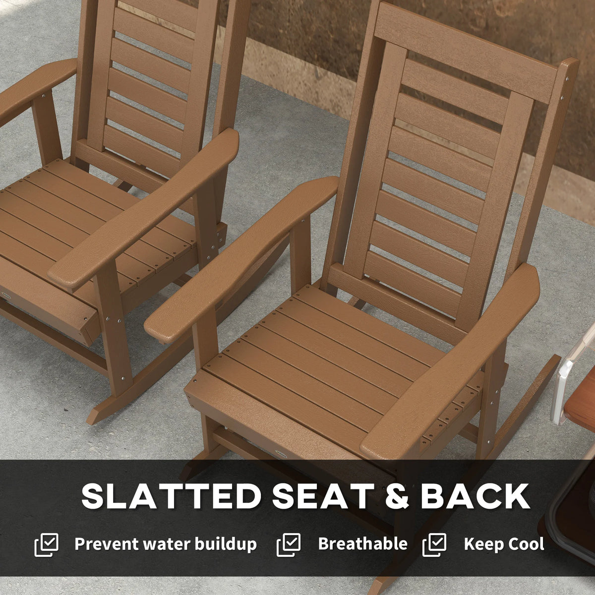 Outsunny Outdoor Rocking Chairs Set For Patio Garden Relaxation
