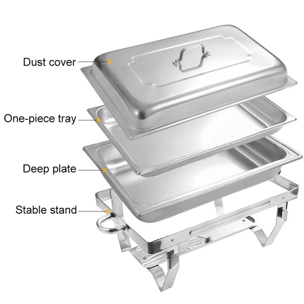 Stainless Steel Chafing Dish Buffet Server With Food Warmer and Fuel Holder