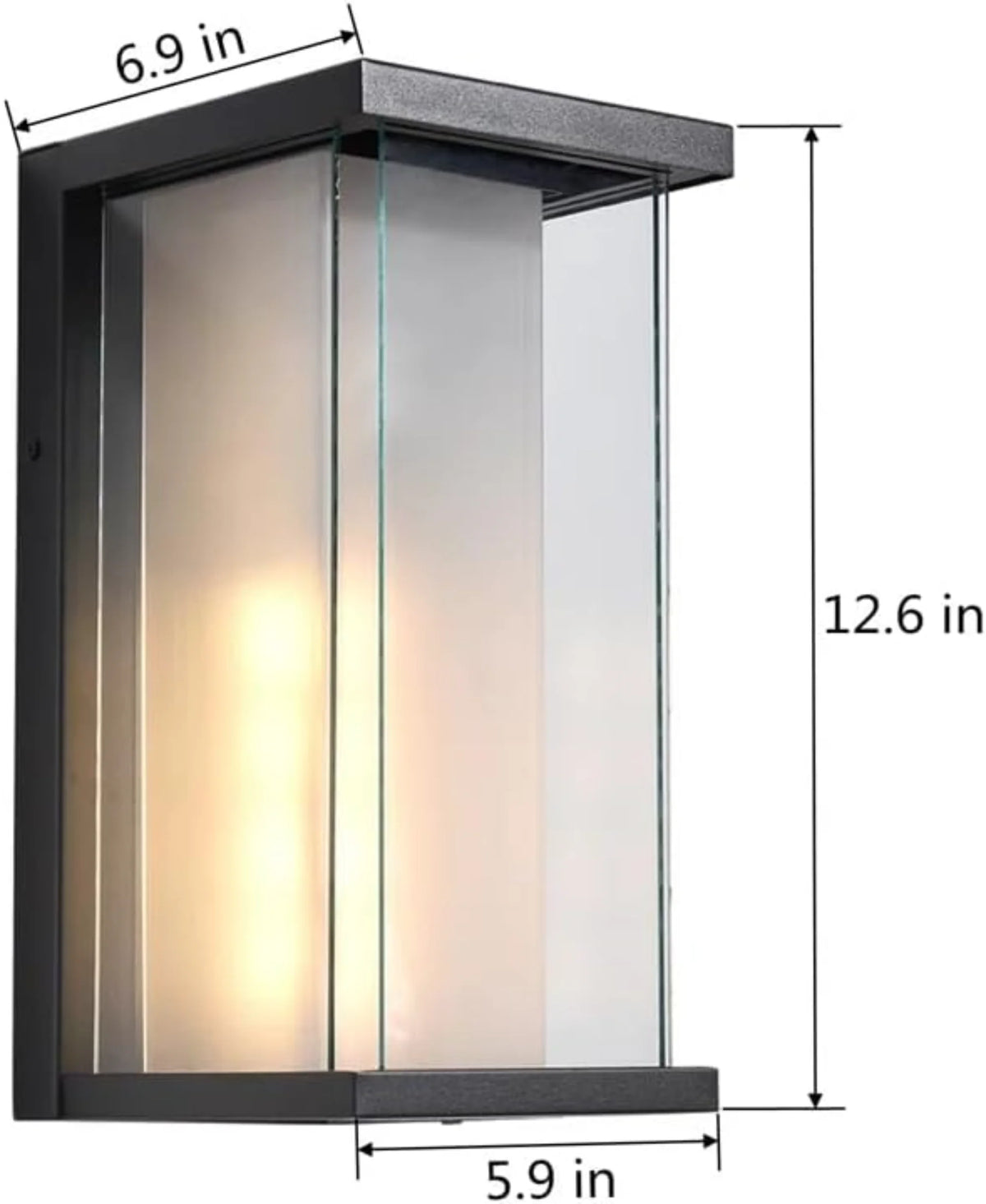 2 Pack Dusk to Dawn Outdoor Sconce, 13.3" Black Modern Wall Light with Auto Night-On Sensor, Waterproof Exterior Fixture for Porch Garage (No Bulb)