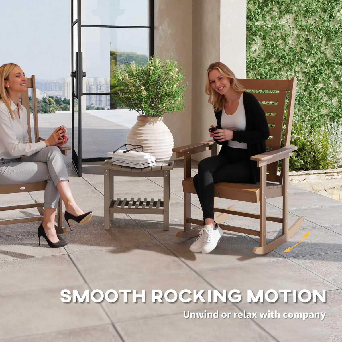 Outsunny Outdoor Rocking Chairs Set For Patio Garden Relaxation