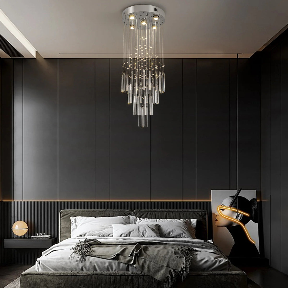 GreeLustr Crystal Ceiling Chandelier Pendant Light Fixture for Home Decor