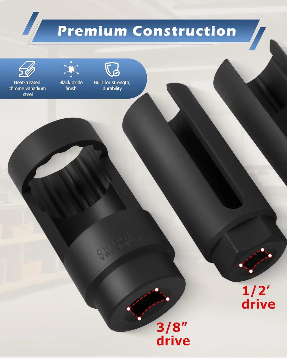 Universal Oxygen Sensor Socket Set for Automotive Removal and Installation