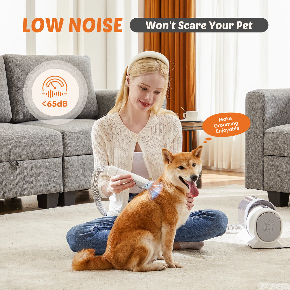 Pet Grooming Vacuum Kit With Cordless Clippers And Groomer Tools
