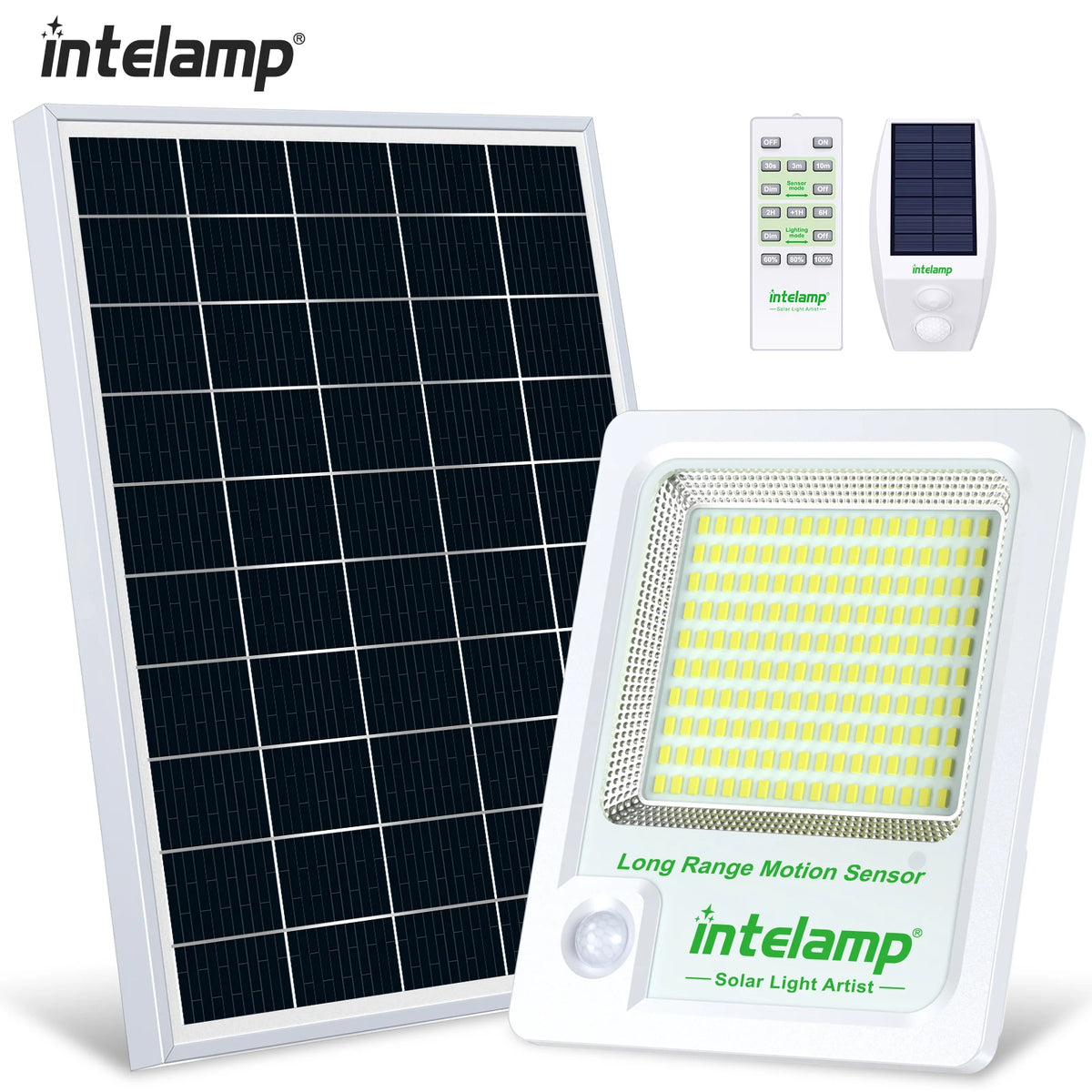 Intelamp Solar Security Light With Dual Motion Sensors
