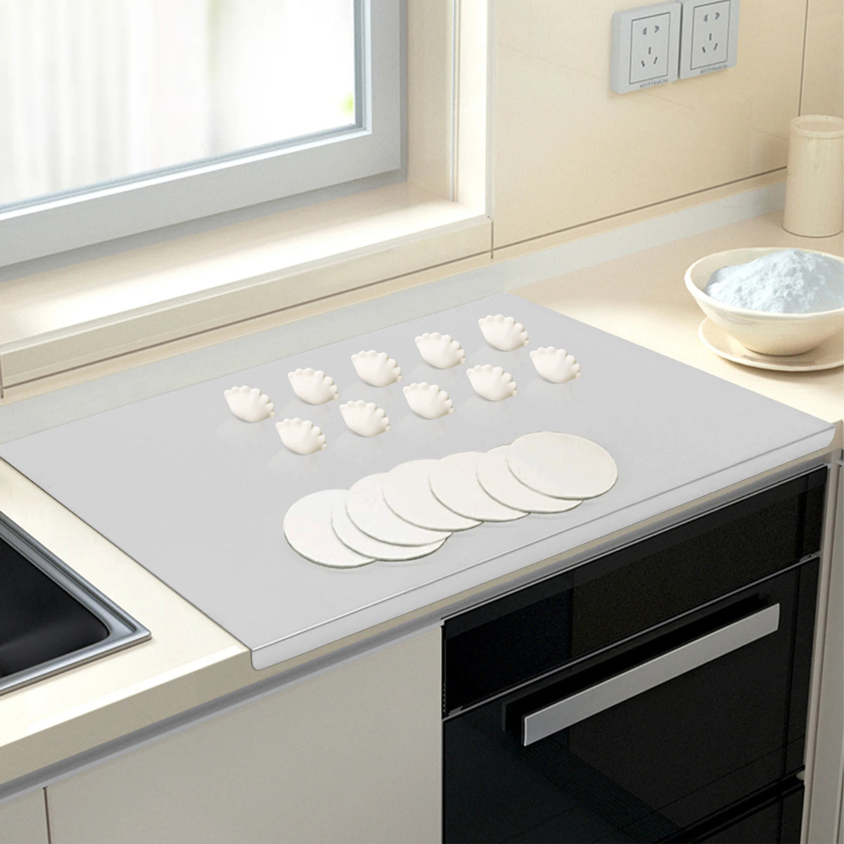 Stainless Steel Chopping Board With Folded Edge For Kitchen Prep