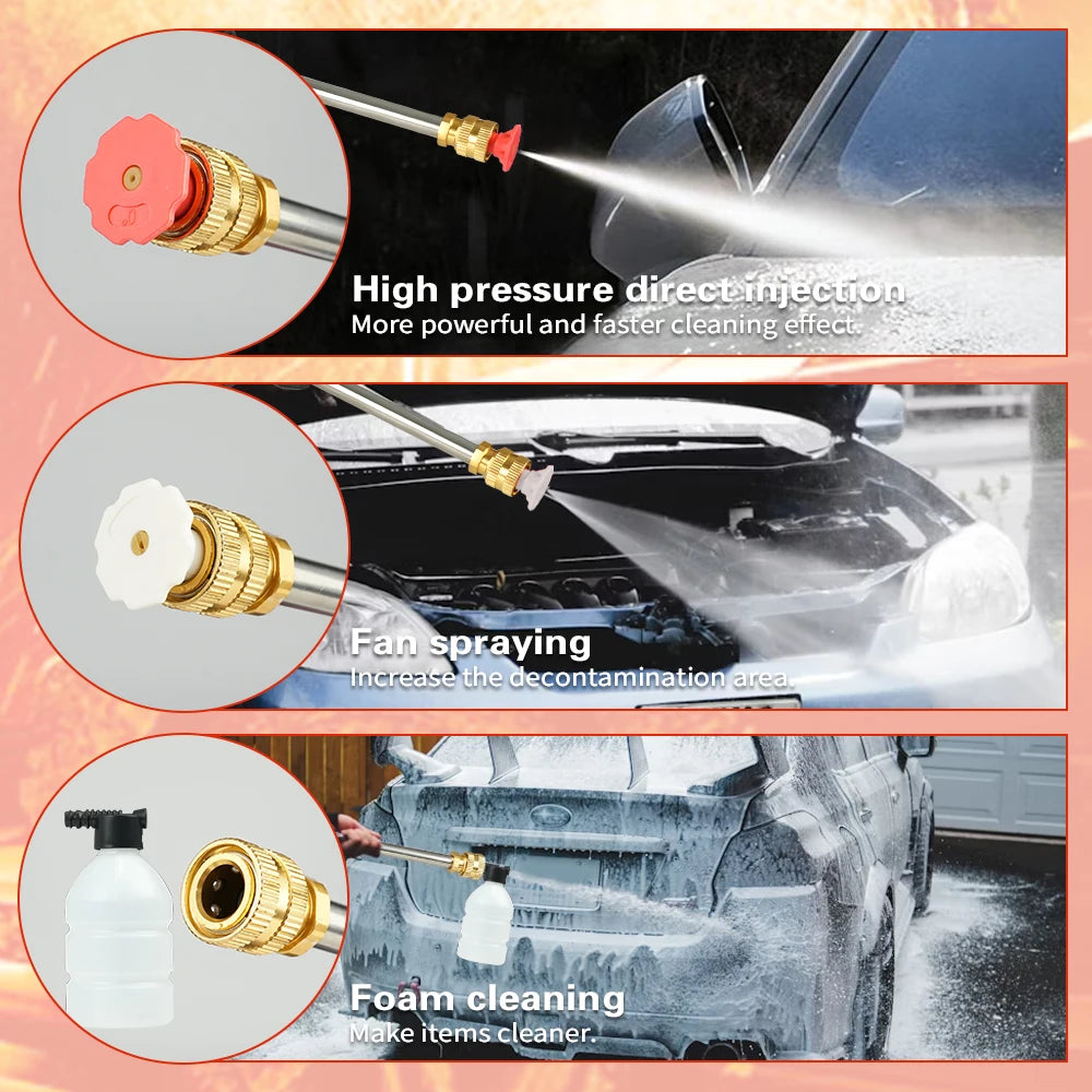 Cordless High Pressure Car Washer With Foam Cannon And Hose