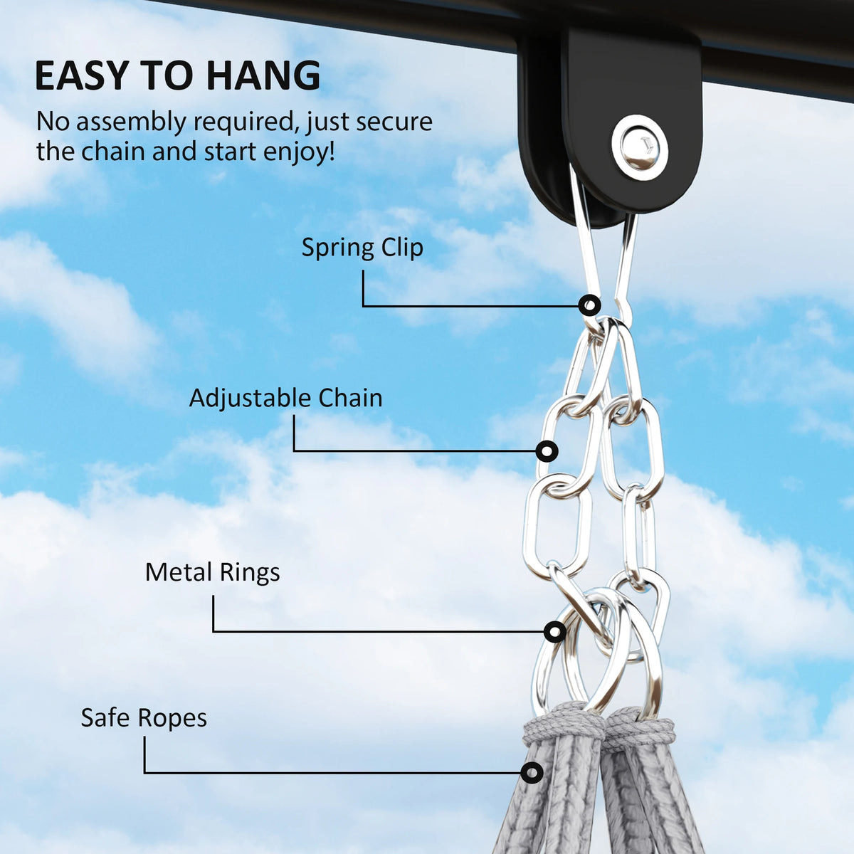 Outsunny Macrame Hanging Hammock Chair With Plush Cushion