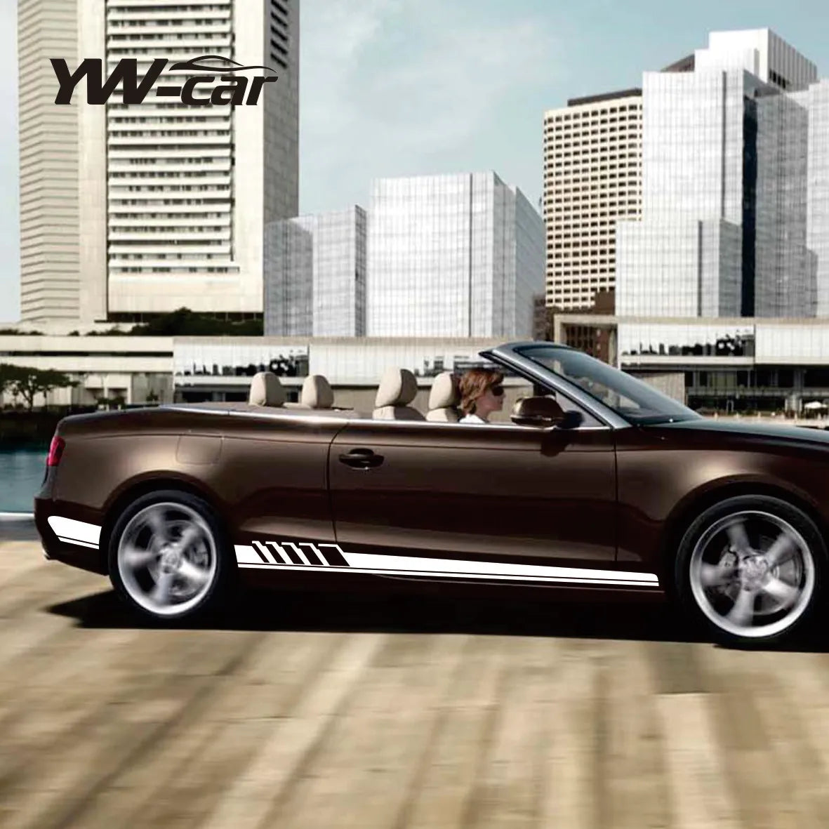 Racing Sport Car Door Side Skirt Stickers for Audi Vehicles