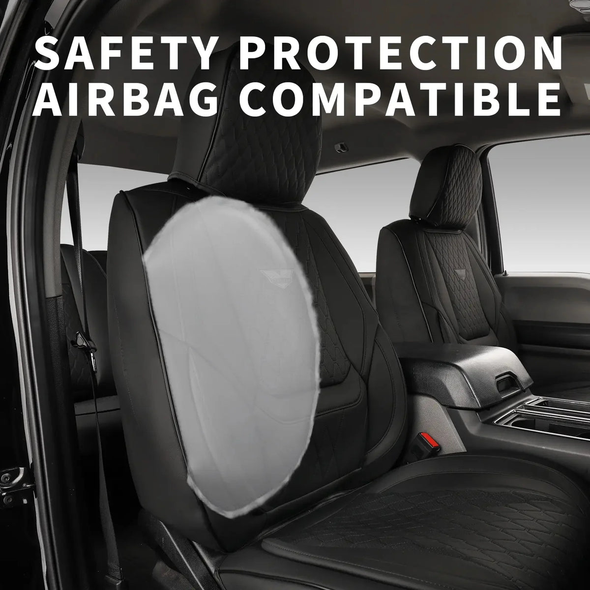 EKR Semi-Custom Waterproof Leather Pickup Truck Seat Covers