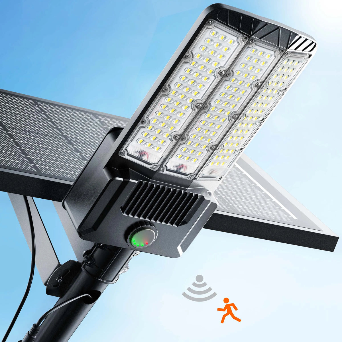 Solar LED Area Light With Motion Sensor Dusk To Dawn Security Lighting