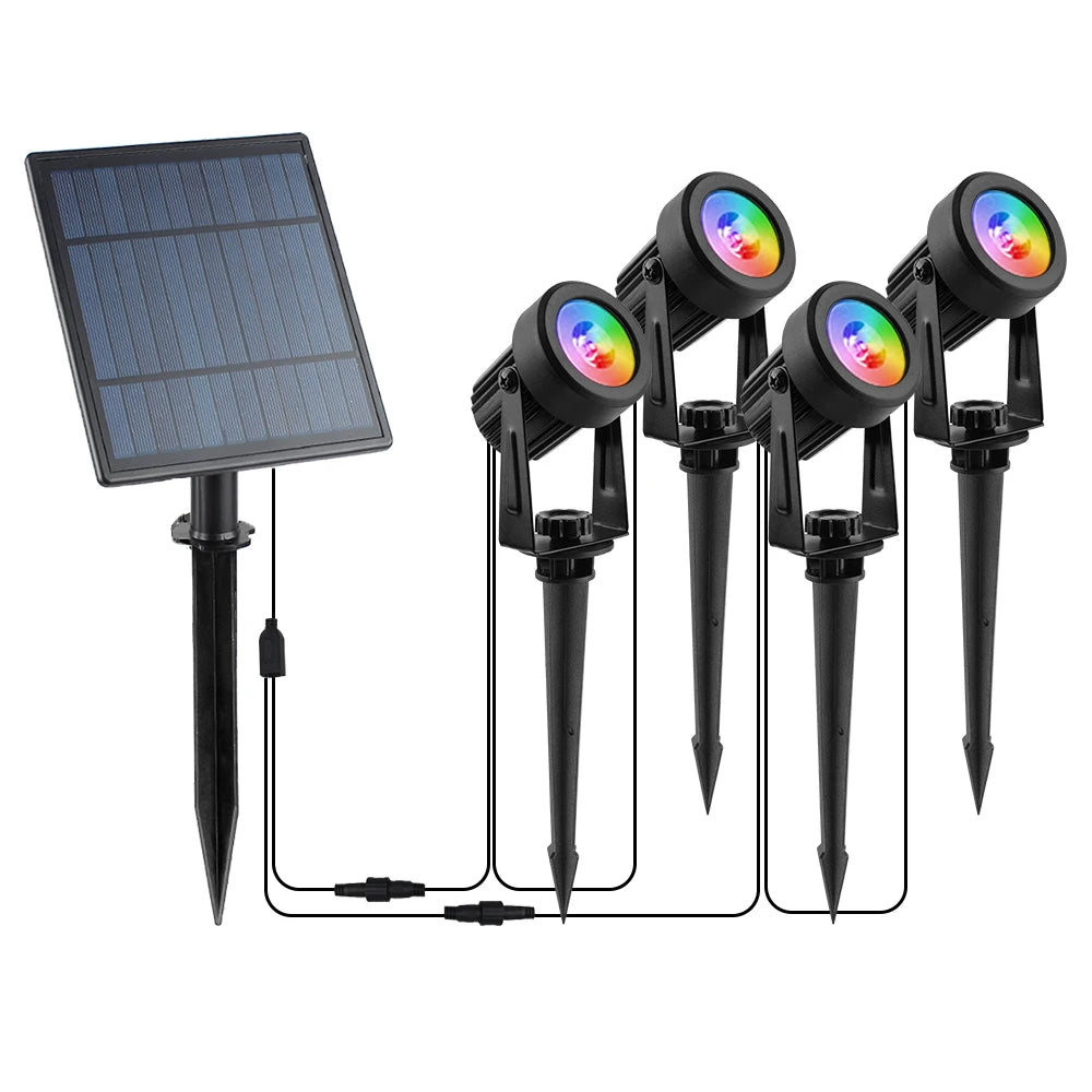 T-sunrise Solar LED Outdoor Light IP65 Waterproof Garden Decoration Lights RGB Warm/Cold White Landscape Yard Lighting Lamps