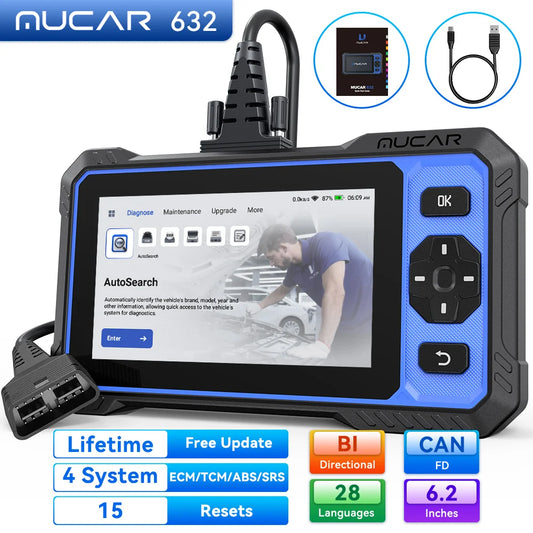 MUCAR AI OBD2 Scanner With Bidirectional Diagnostic And Reset Tools