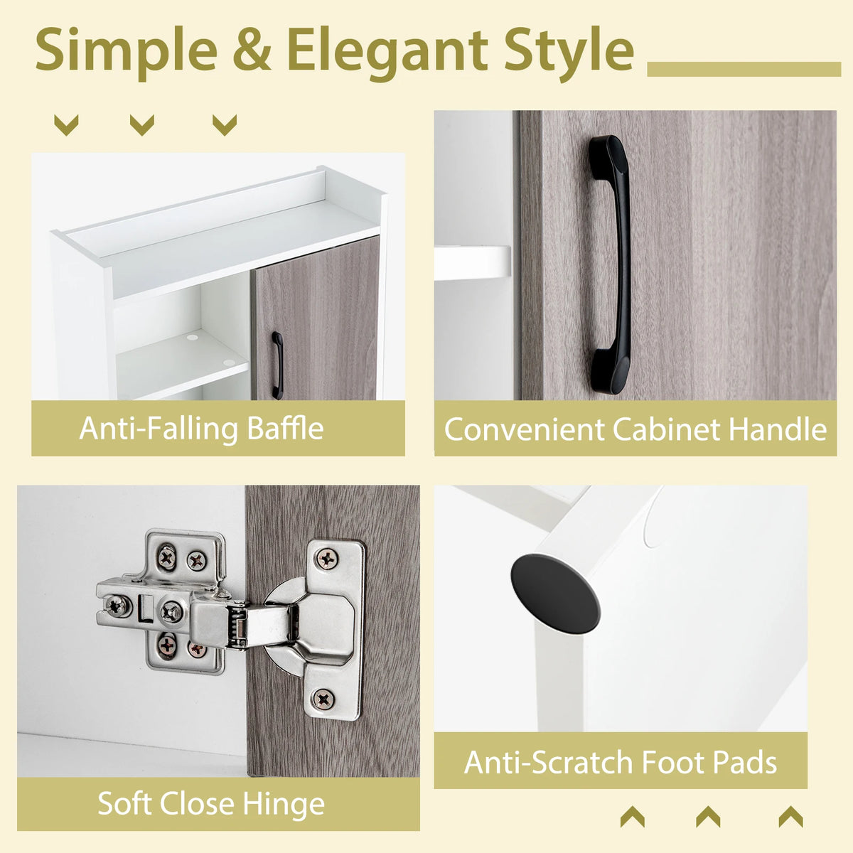 HOMASIS Over The Toilet Bathroom Storage Cabinet With Open Shelves