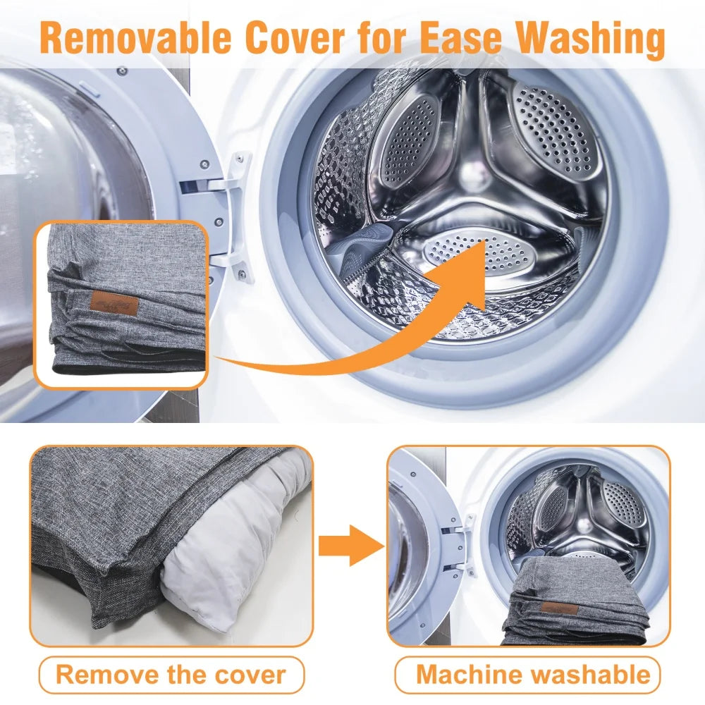 BORWART Waterproof Orthopedic Dog Bed With Washable Removable Cover