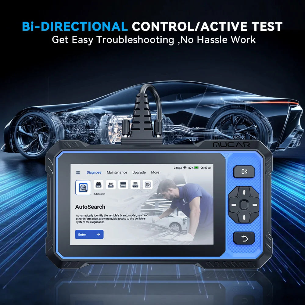 MUCAR AI OBD2 Scanner With Bidirectional Diagnostic And Reset Tools