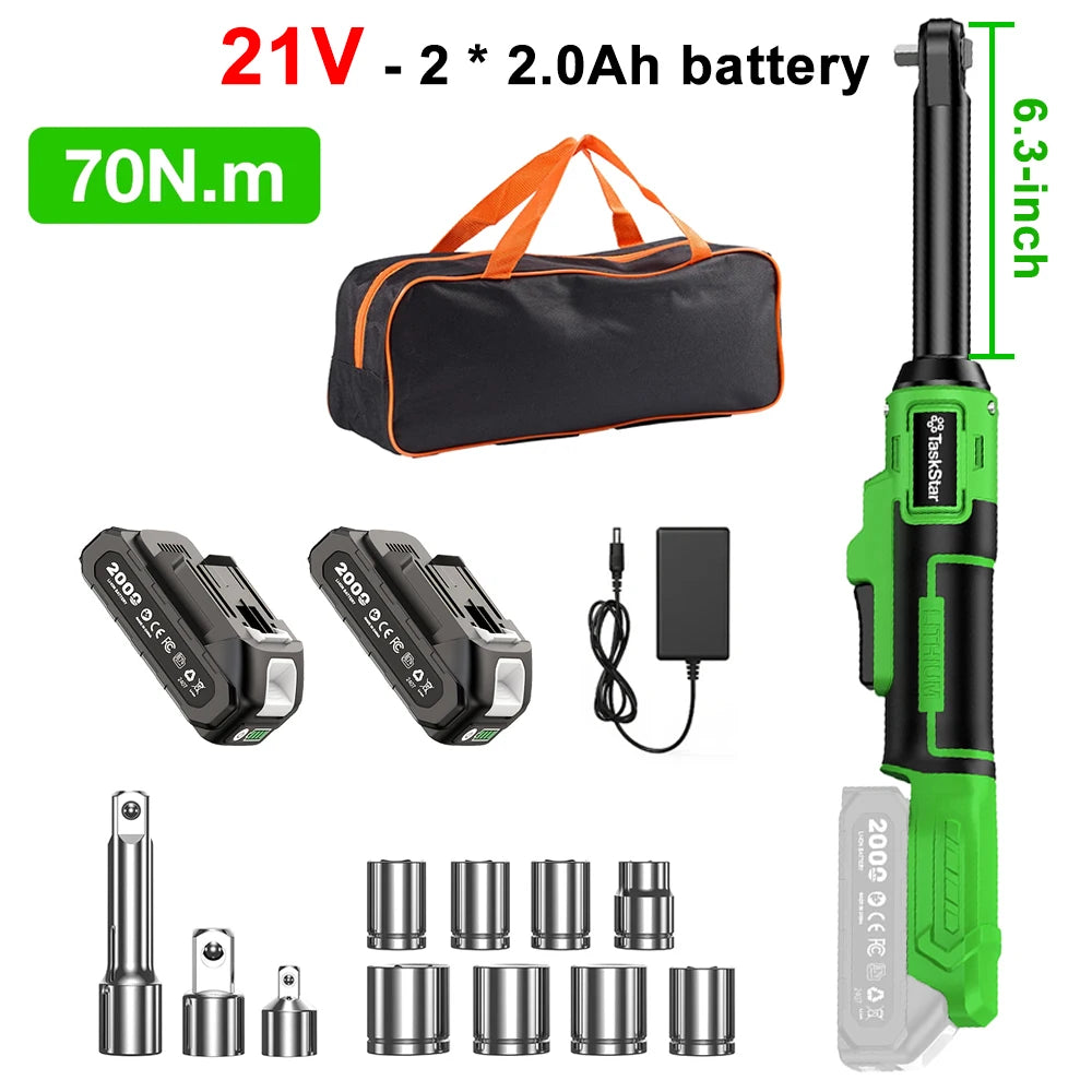 TaskStar Cordless Electric Ratchet Wrench for Automotive and DIY Repair