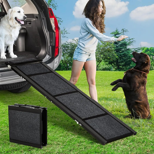 HiMISS Folding Dog Car Ramp With Nonslip Surface For Pets