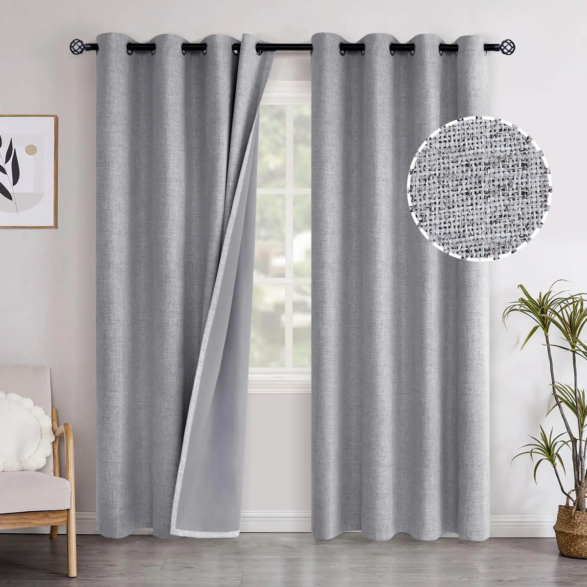 Blackout Soundproof Window Curtains For Living Room And Bedroom