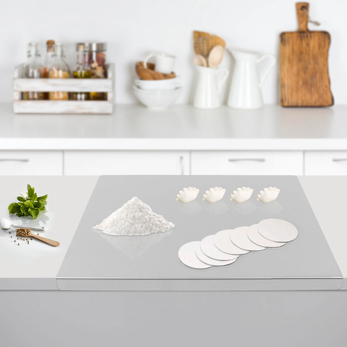 Stainless Steel Chopping Board With Folded Edge For Kitchen Prep