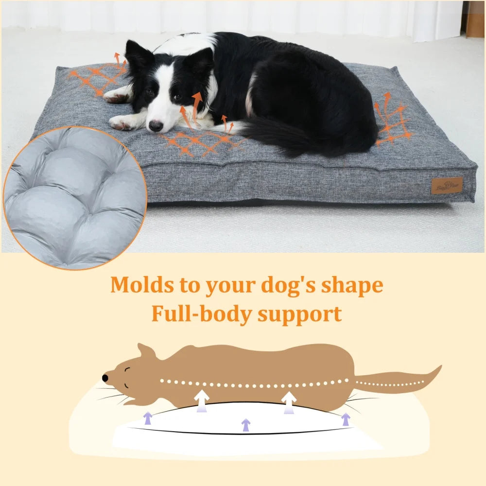 BORWART Waterproof Orthopedic Dog Bed With Washable Removable Cover