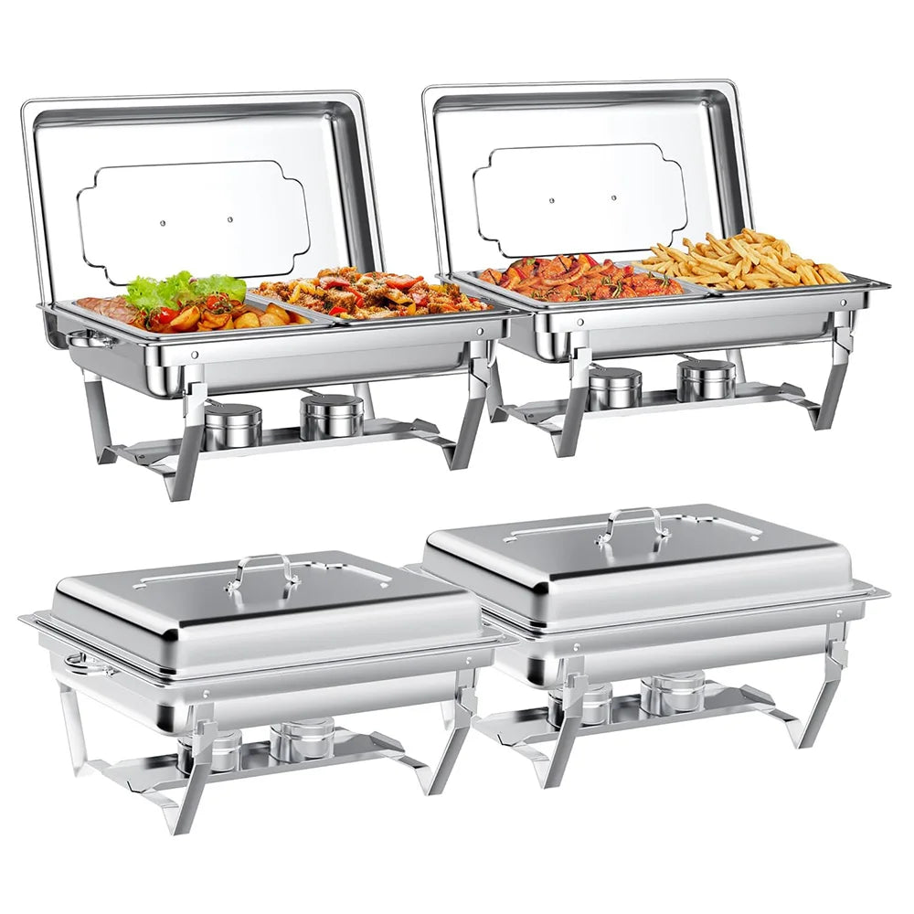 Stainless Steel Chafing Dish Buffet Server With Food Warmer and Fuel Holder