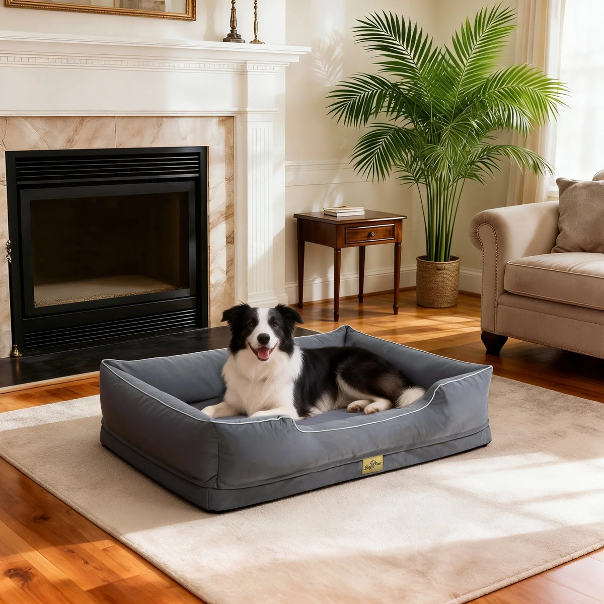 BINGOPAW Orthopedic Dog Bed With Washable Cover And Bolsters
