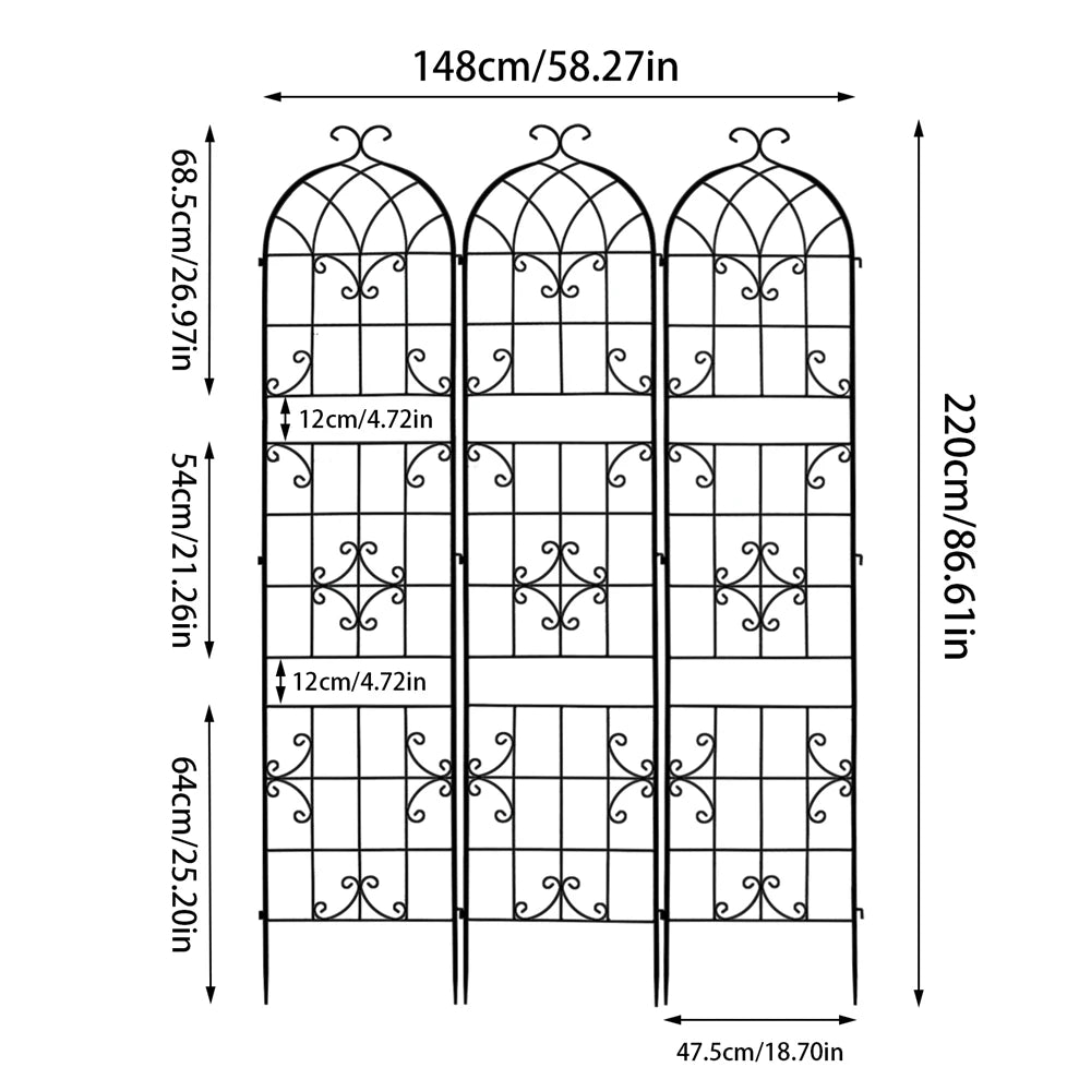 Metal Garden Trellis for Climbing Plants Vines and Outdoor Support