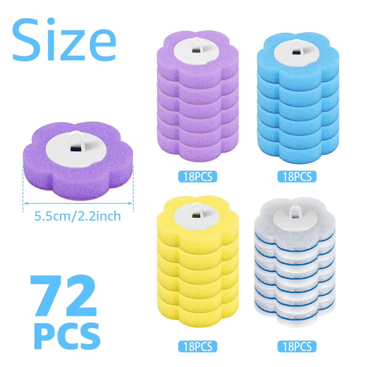 Willstar Disposable Toilet Wand Sponge Brush Head Refills